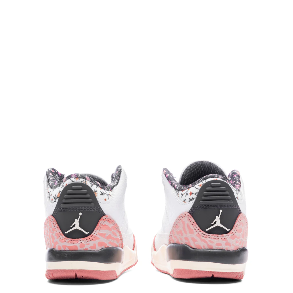 Air Jordan 3 Retro (TD) 'Vintage Floral' - White/Anthracite/Red Stardust - Image 4