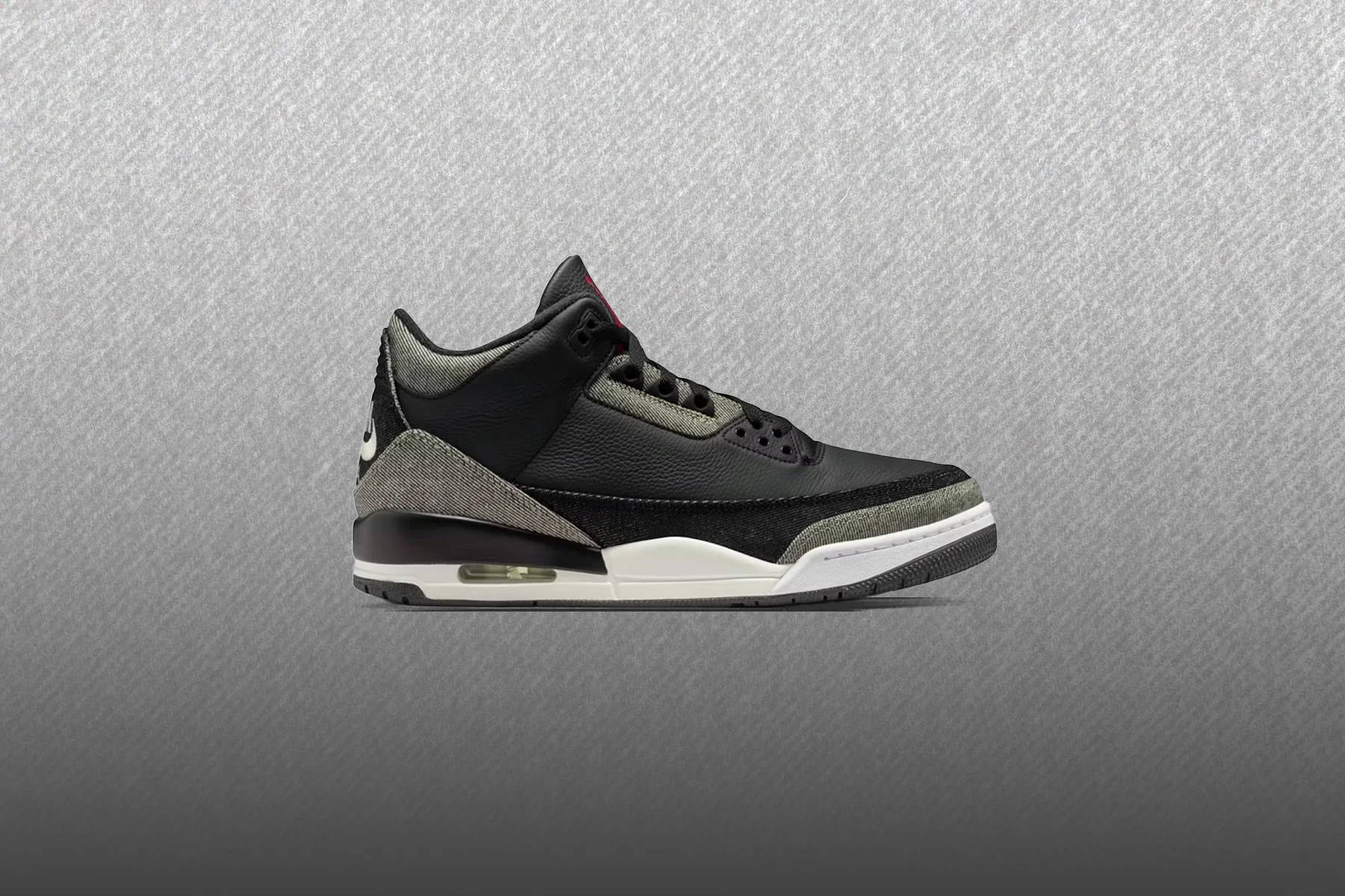 Air Jordan 3 x Levi's 'Black Denim' - Denim/Black/Gym Red/Black/ White - Image 2