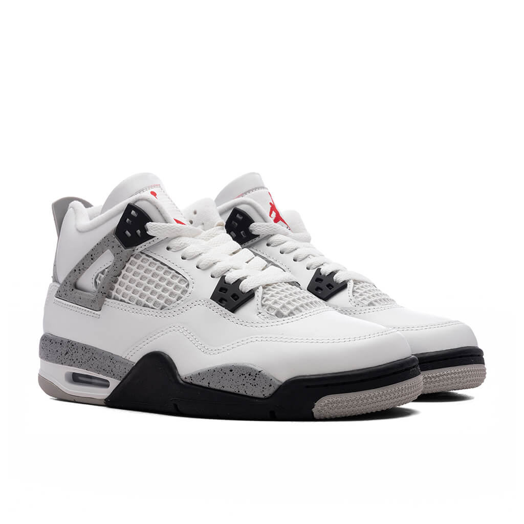 Air Jordan 4 Retro OG 'White Cement' (GS) - Summit White/Fire Red/Cement Grey/Black - Image 2