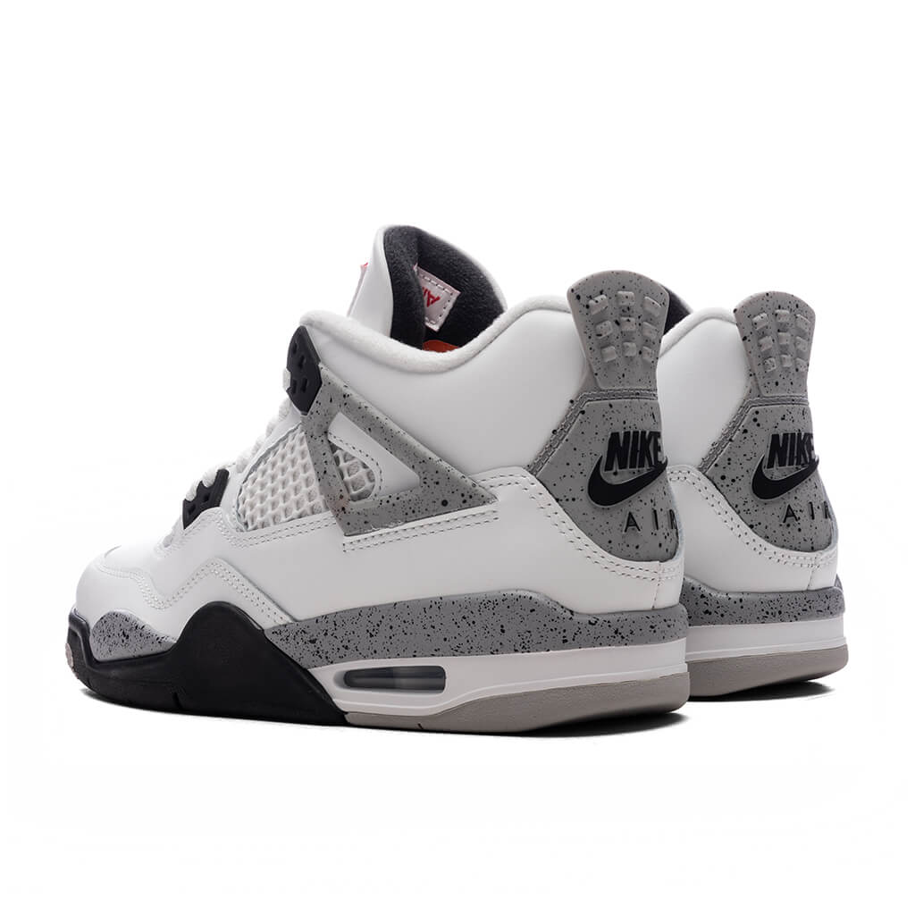 Air Jordan 4 Retro OG 'White Cement' (GS) - Summit White/Fire Red/Cement Grey/Black - Image 3