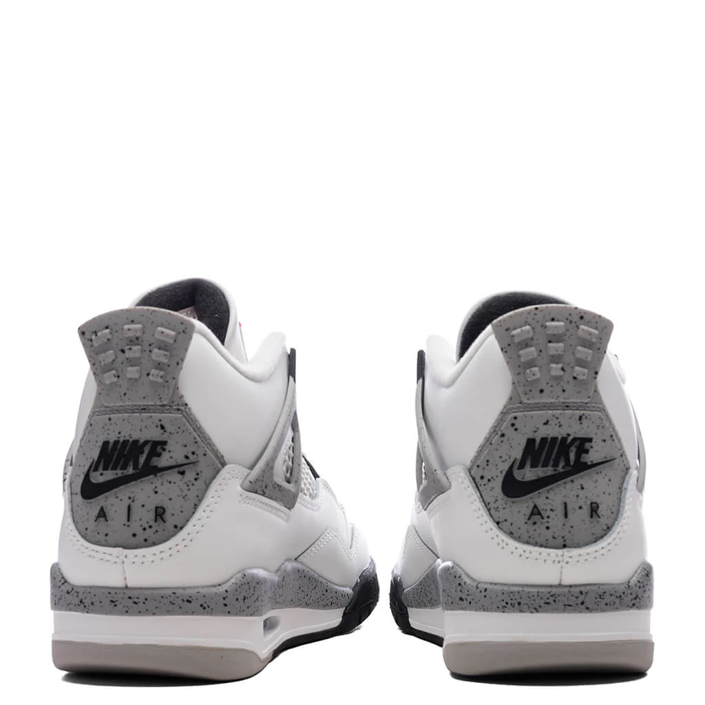 Air Jordan 4 Retro OG 'White Cement' (GS) - Summit White/Fire Red/Cement Grey/Black - Image 4