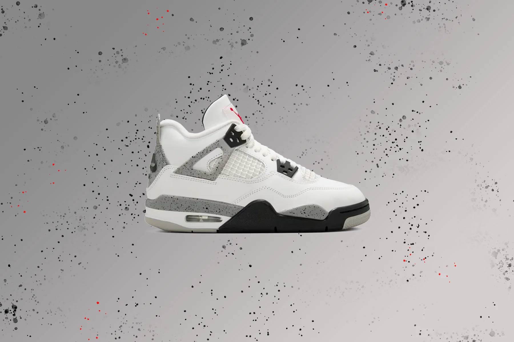 Air Jordan 4 Retro OG 'White Cement' (GS) - Summit White/Fire Red/Cement Grey/Black - Image 5