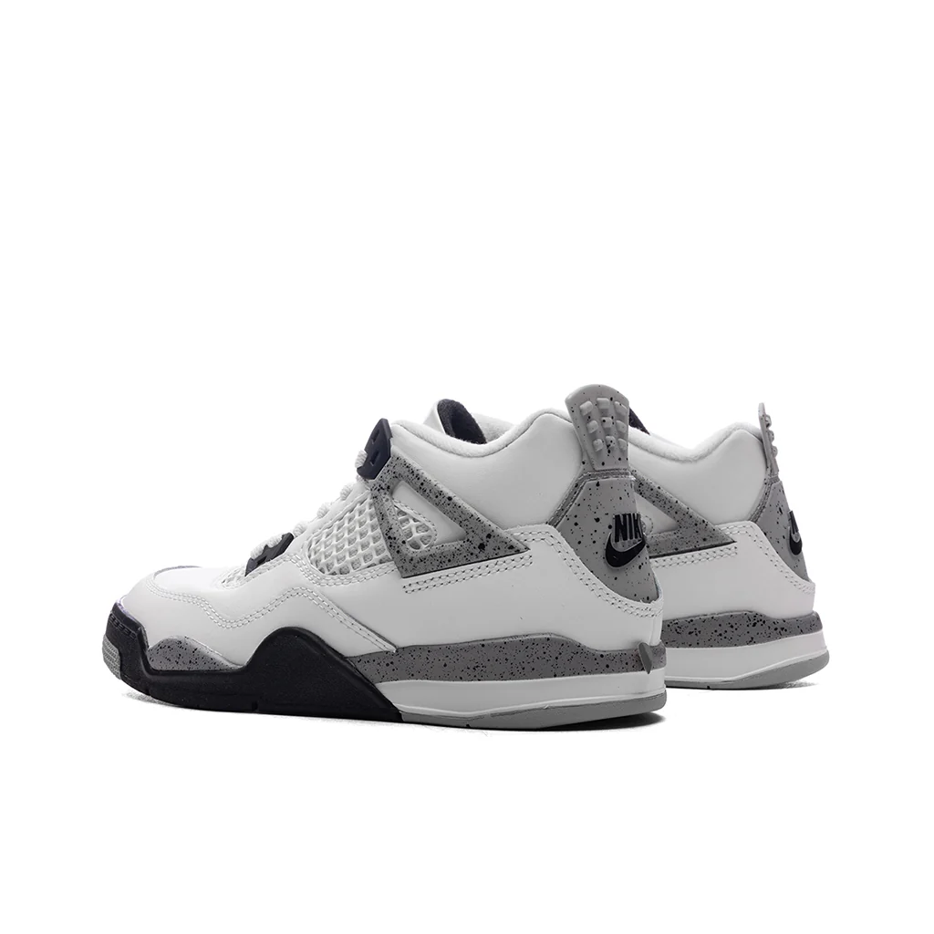 Air Jordan 4 Retro OG 'White Cement' (PS) - Summit White/Fire Red/Cement Grey/Black - Image 3