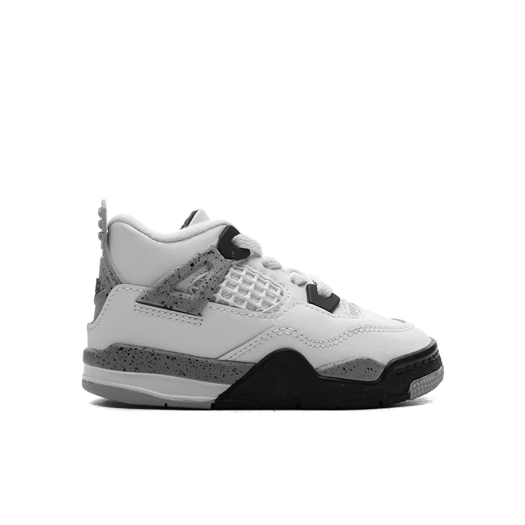 Air Jordan 4 Retro OG 'White Cement' (TD) - Summit White/Fire Red/Cement Grey/Black