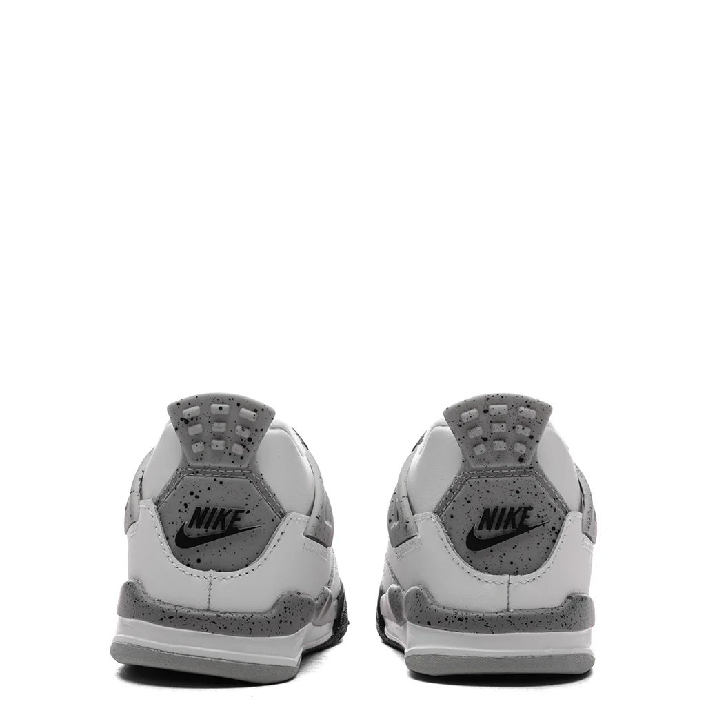 Air Jordan 4 Retro OG 'White Cement' (TD) - Summit White/Fire Red/Cement Grey/Black - Image 4