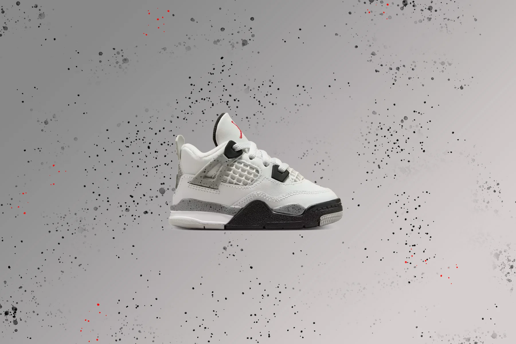 Air Jordan 4 Retro OG 'White Cement' (TD) - Summit White/Fire Red/Cement Grey/Black - Image 5