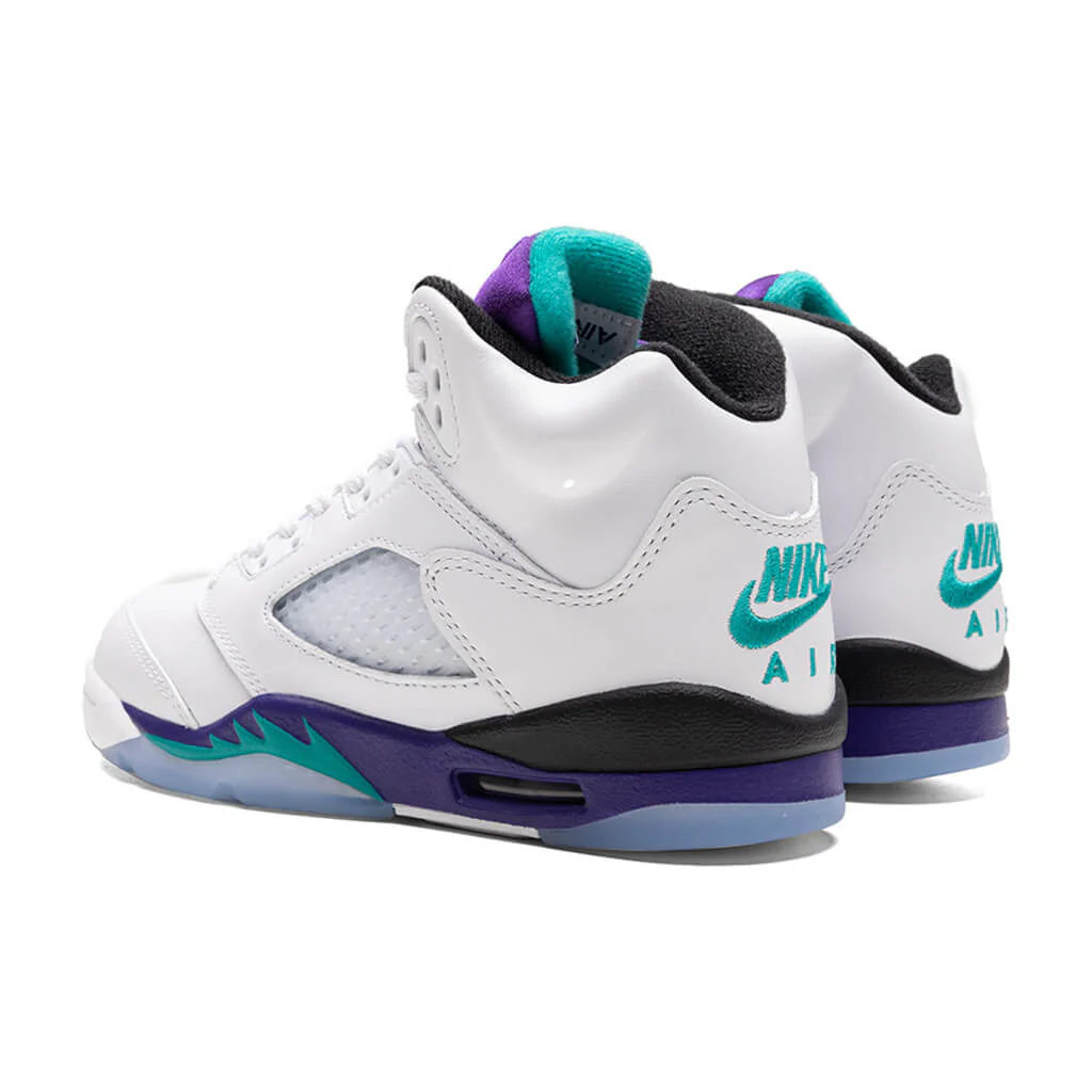 Air Jordan 5 Retro OG 'Grape' (GS) - White/New Emerald/Grape - Image 3