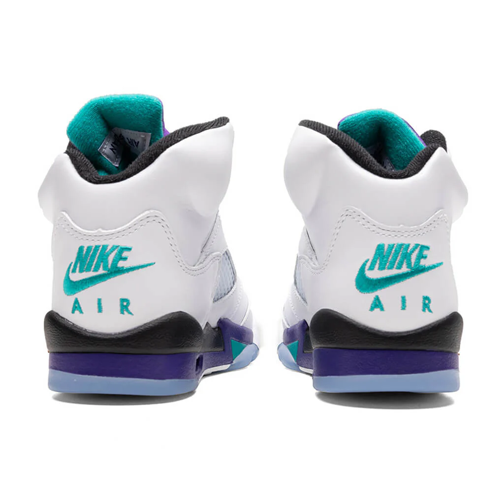 Air Jordan 5 Retro OG 'Grape' (GS) - White/New Emerald/Grape - Image 4
