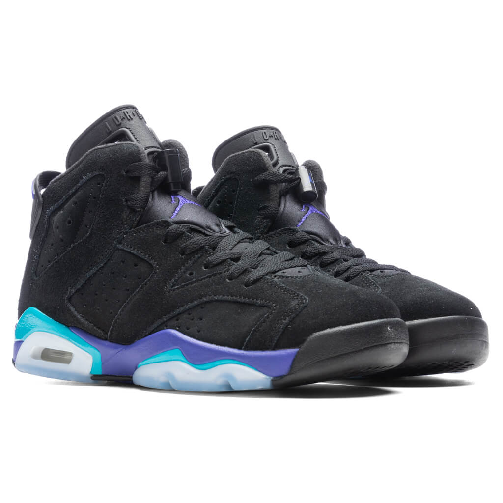 Air Jordan 6 Retro (GS) 'Aqua' - Black/Bright Concord/Aquatone - Image 2