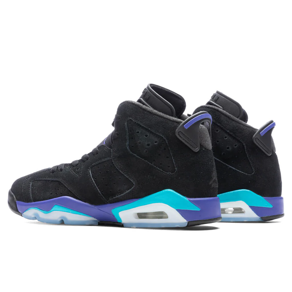 Air Jordan 6 Retro (GS) 'Aqua' - Black/Bright Concord/Aquatone - Image 3