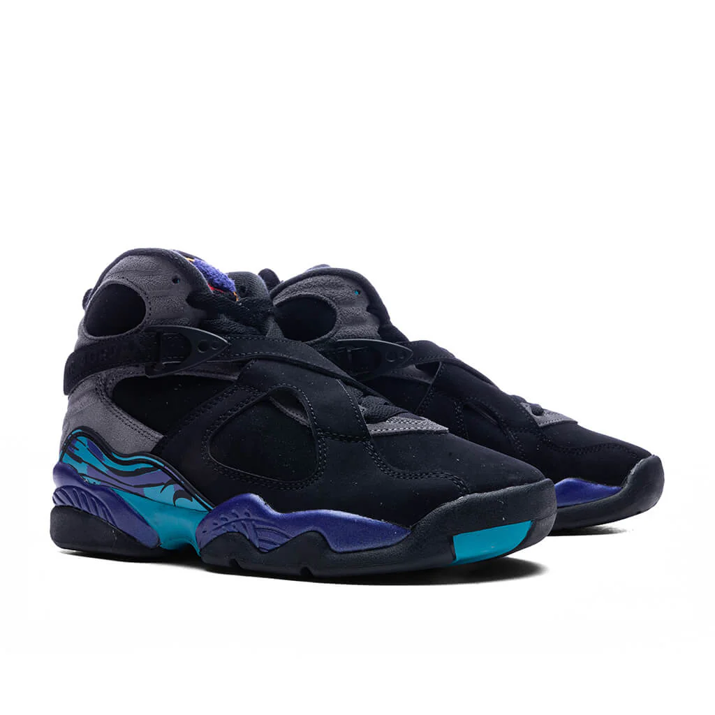 Air Jordan 8 Retro 'Aqua' (GS) - Black/Multi Color - Image 2