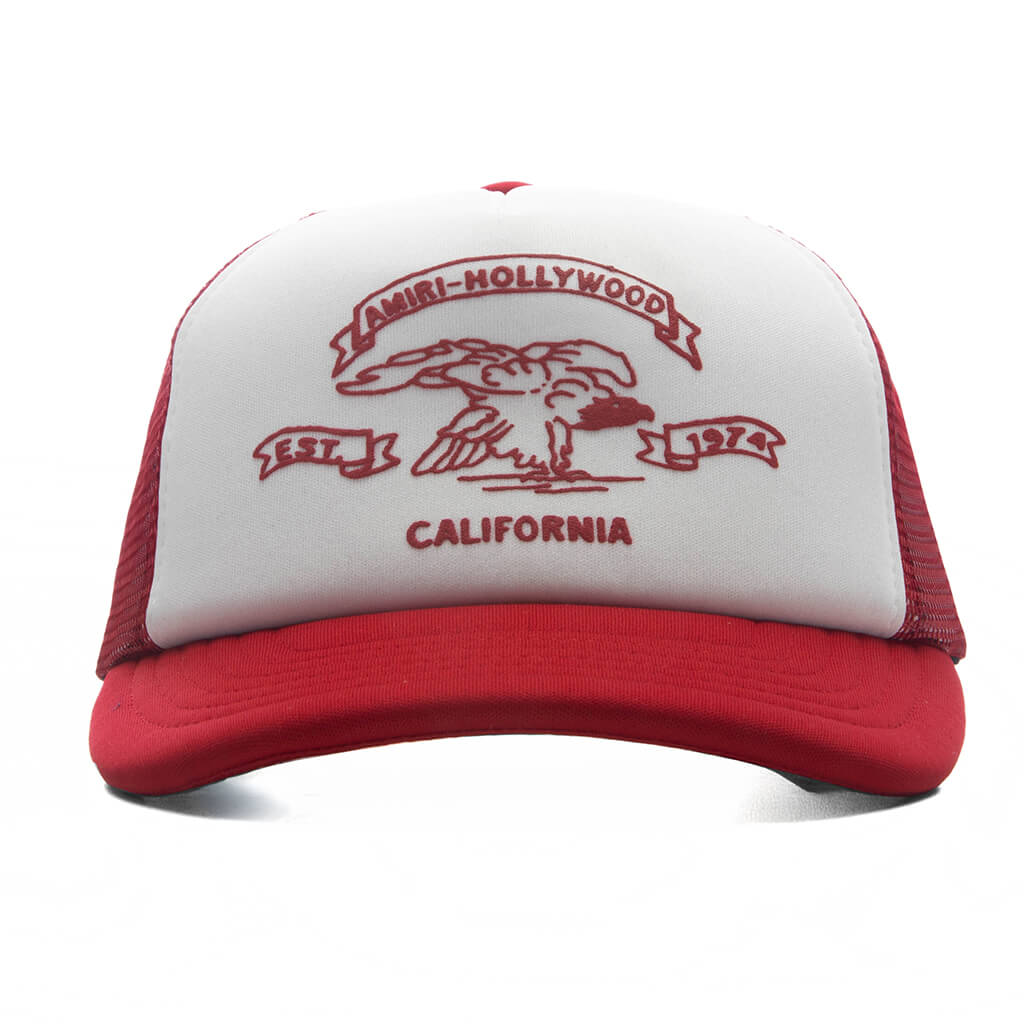 Amiri Eagle Trucker Hat - Red Rose