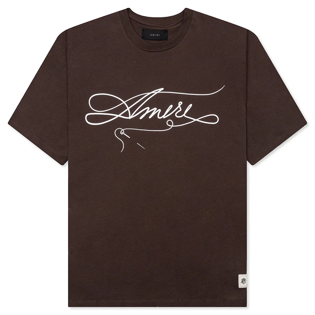 Amiri Stitch Tee - Shaved Chocolate