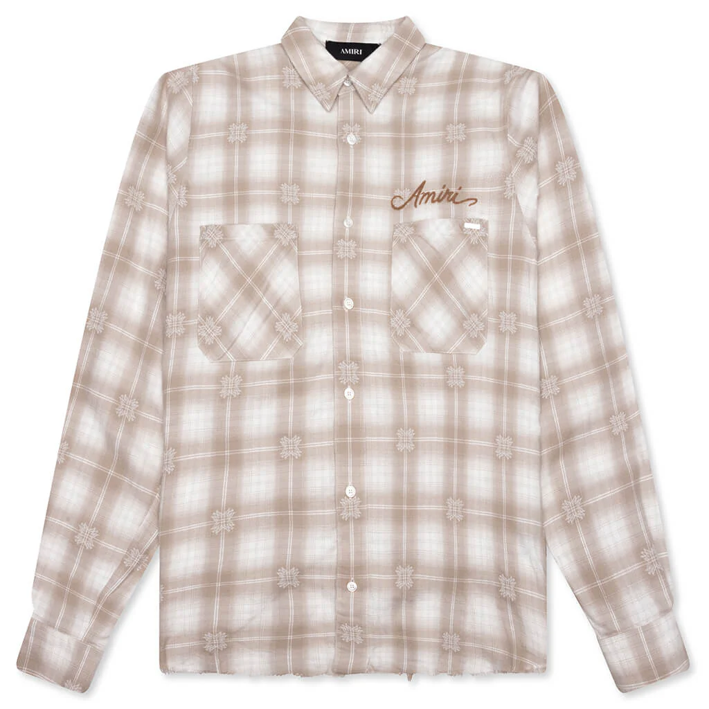 Bleach Bandana Patch Flannel - Light Camel