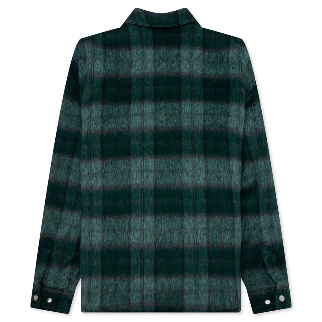 Brushed Plaid Overshirt - Aqua Multi - Image 2