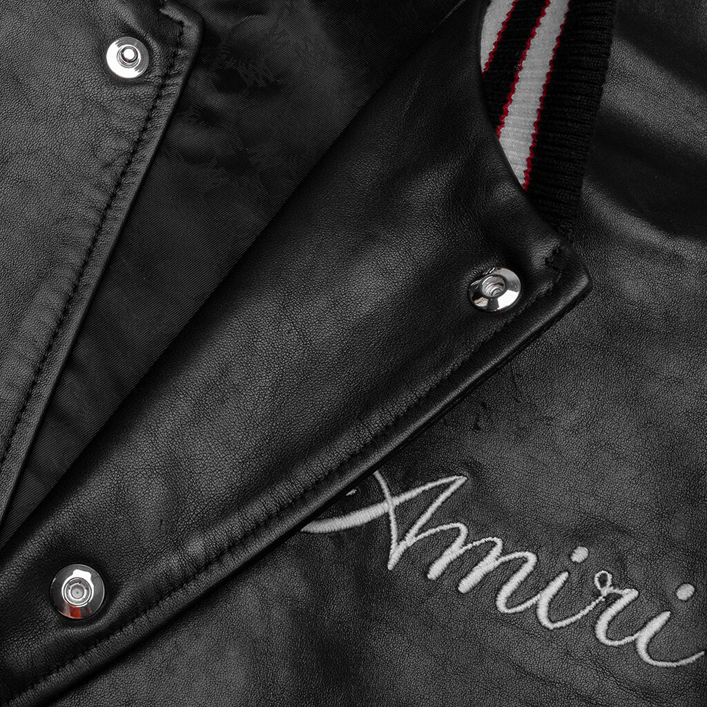 Club Amiri Leather Varsity - Black - Image 3