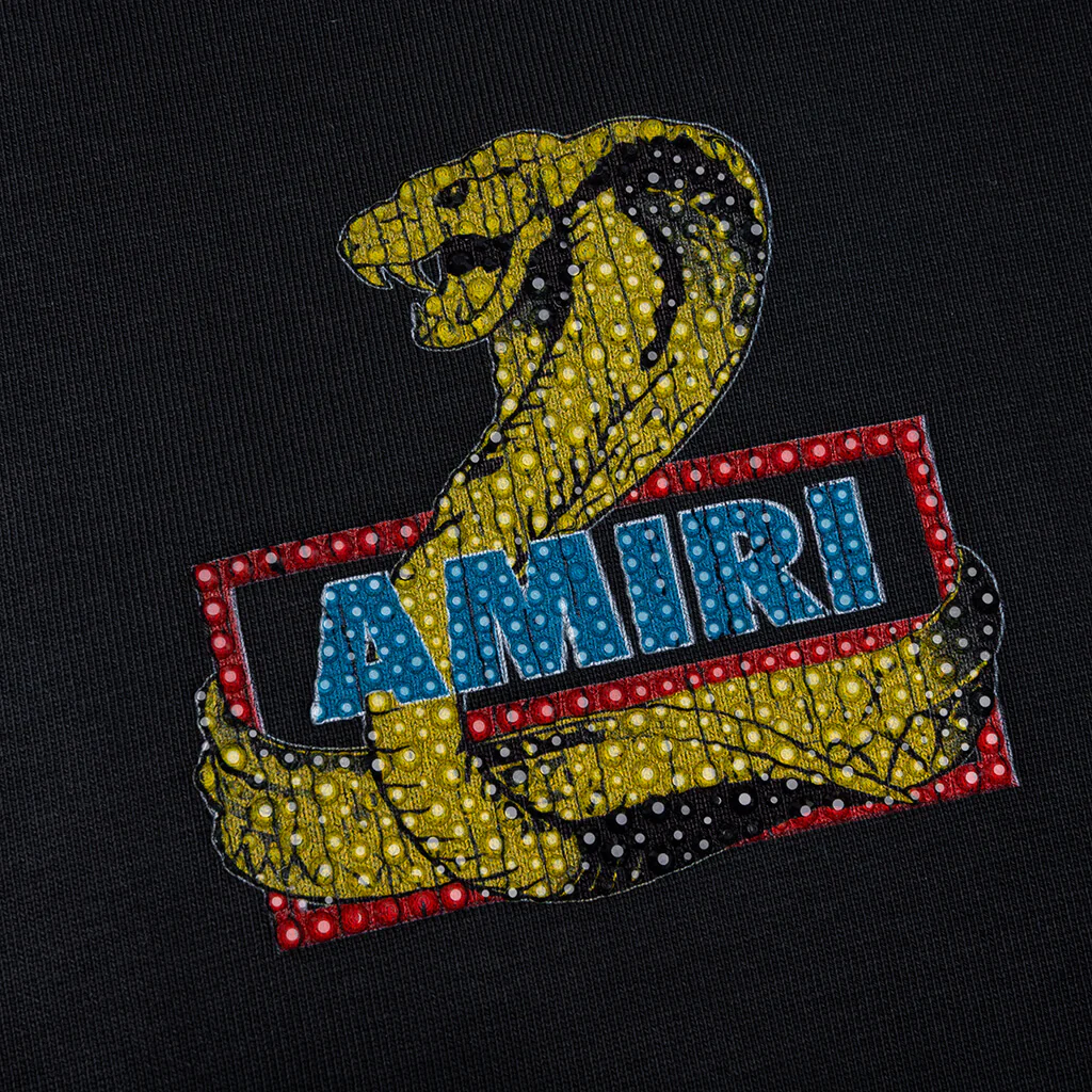 Amiri Crystal Cobra Oversized Tee - Black - Image 4