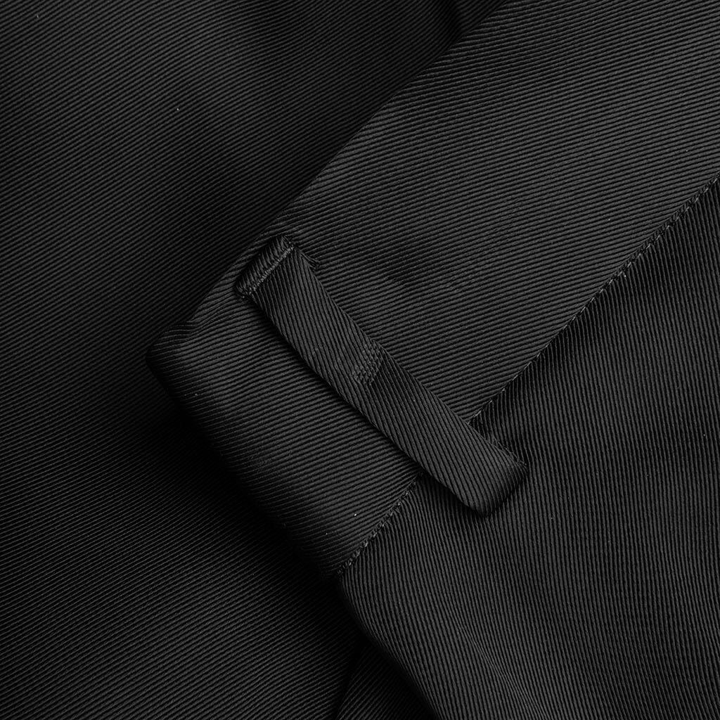 Double Pleat Shiny Trouser - Black - Image 4
