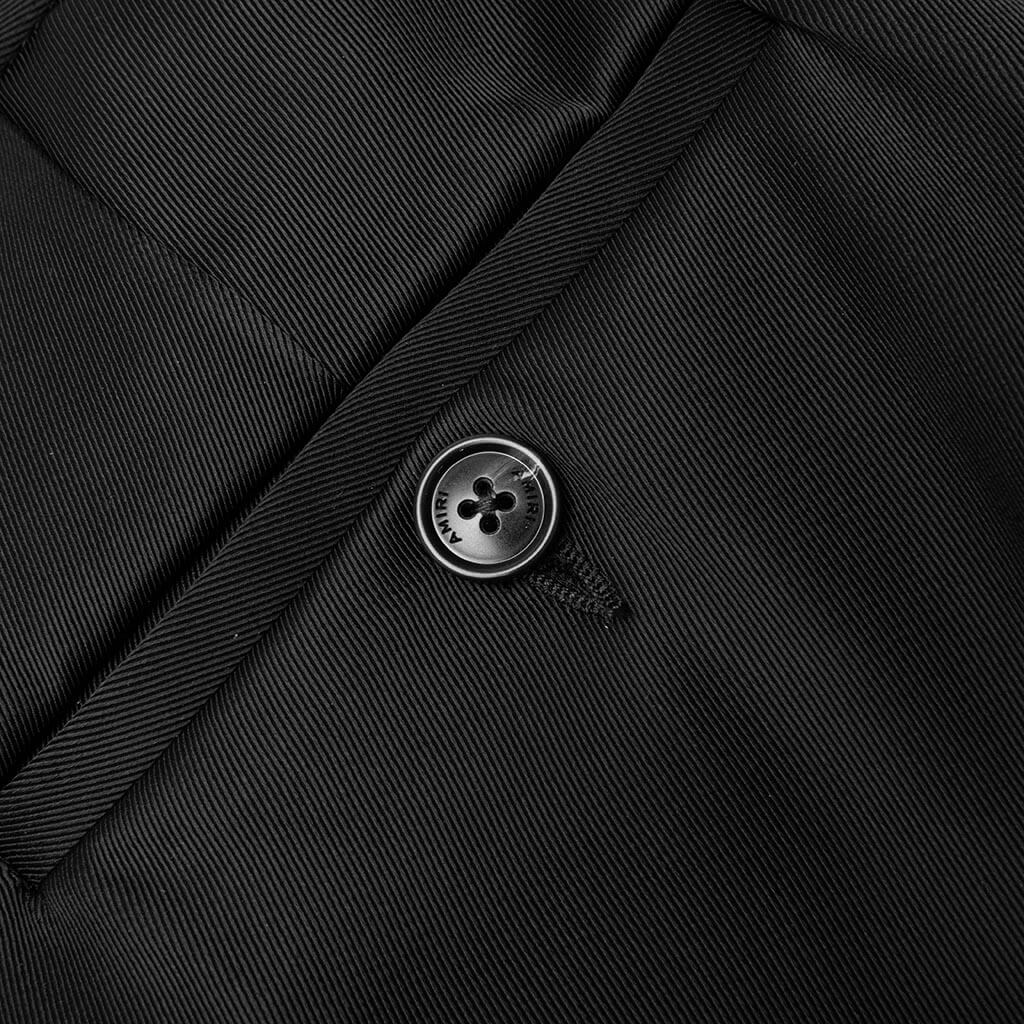 Double Pleat Shiny Trouser - Black - Image 5