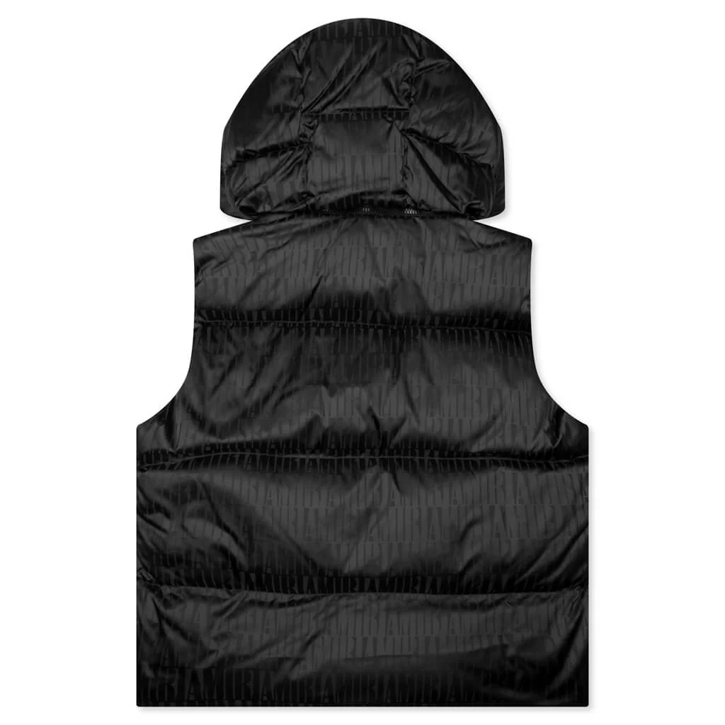 Jacquard Down Gilet - Black - Image 2