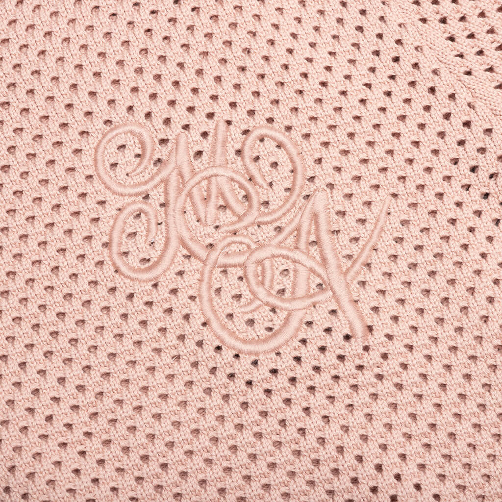 MA Swirl Crochet Crewneck - Blush - Image 4