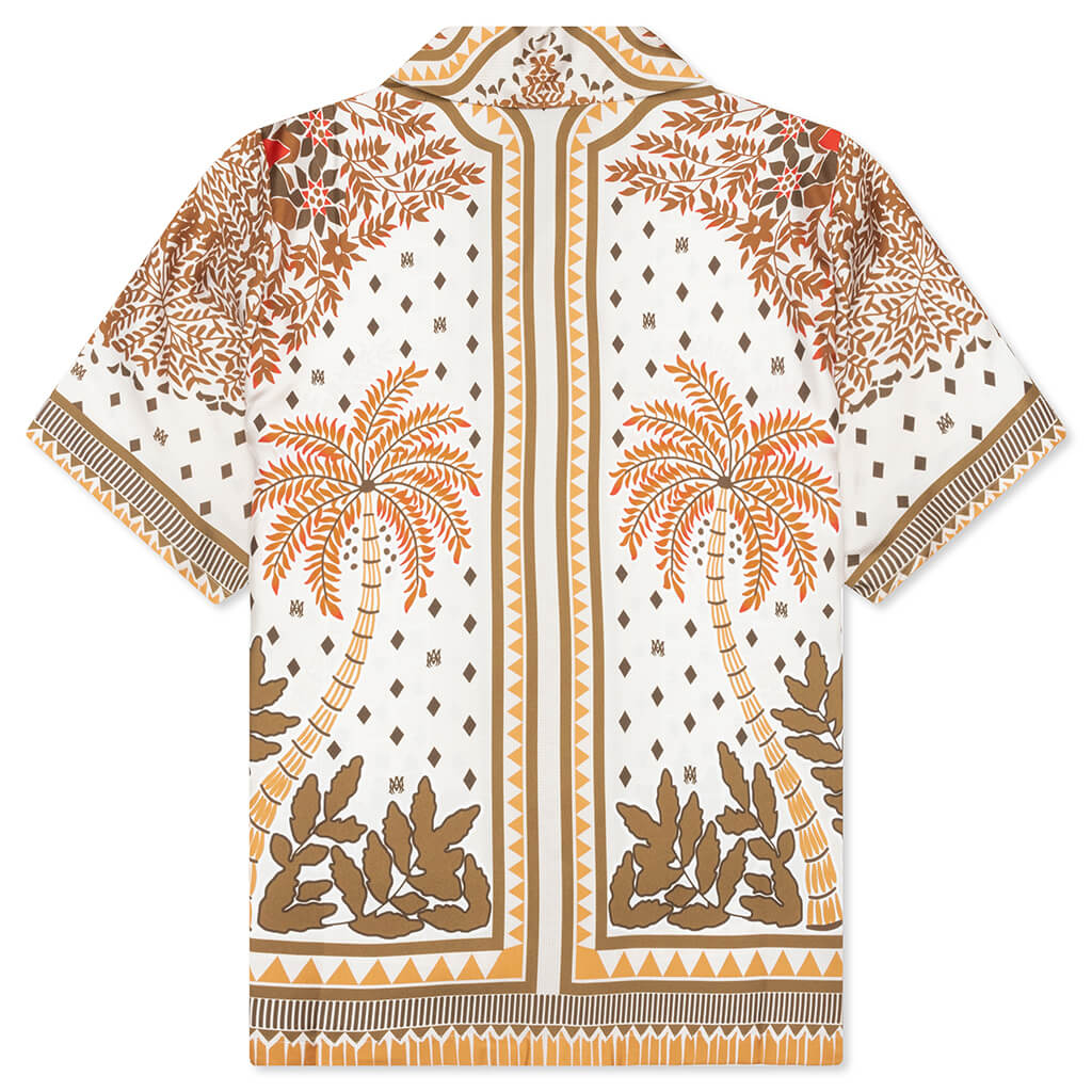 Palm Tree Bowling Shirt - Copper Brown - Image 2
