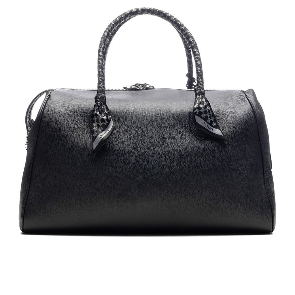 Pebbled Leather Weekender Bag - Black - Image 2