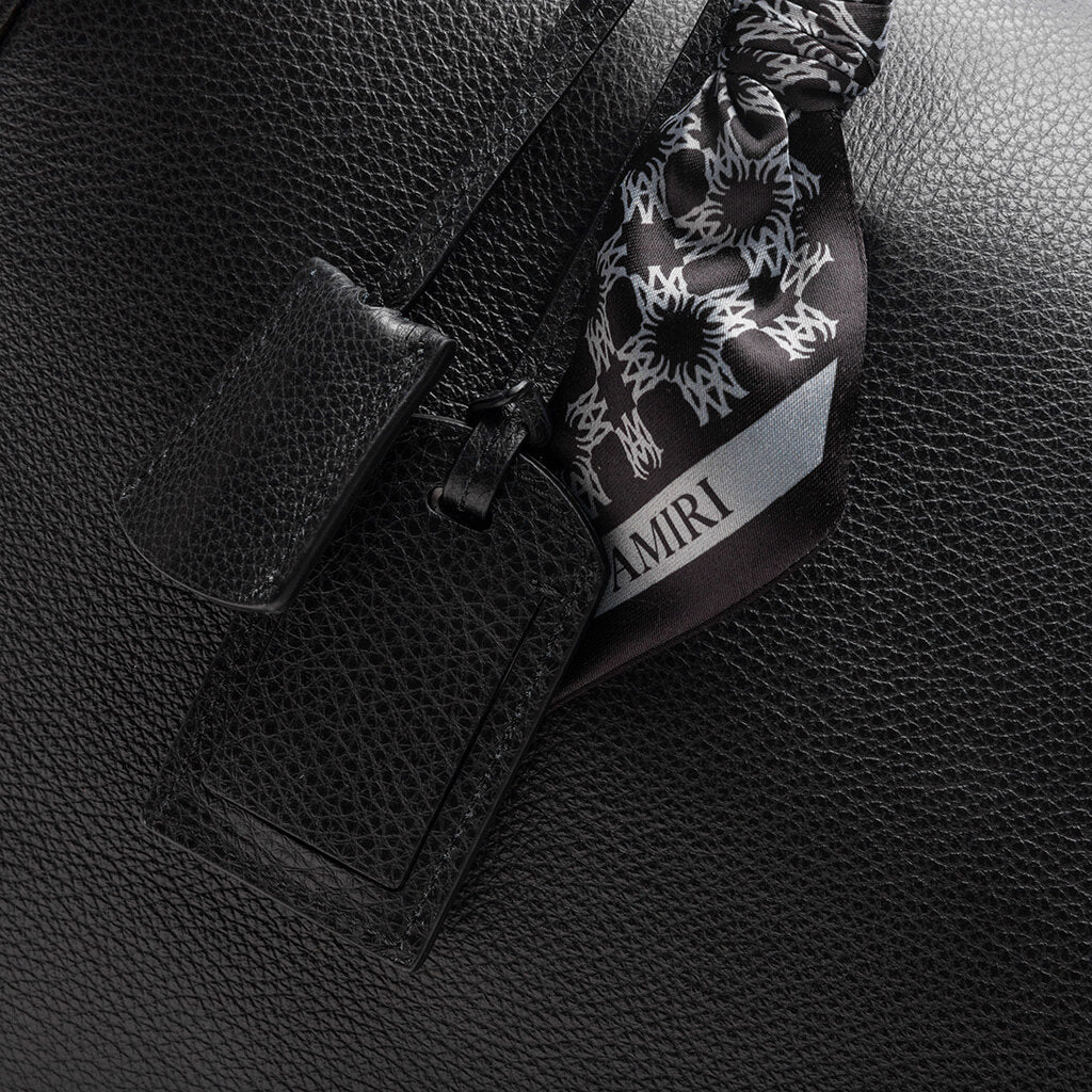 Pebbled Leather Weekender Bag - Black - Image 3