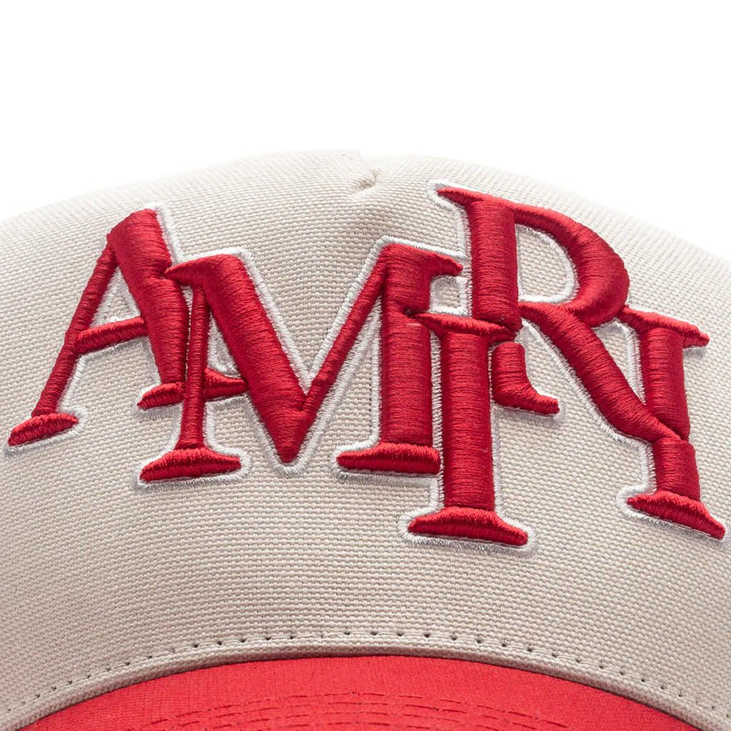 Staggered Amiri Canvas Hat - Alabaster/Red - Image 2