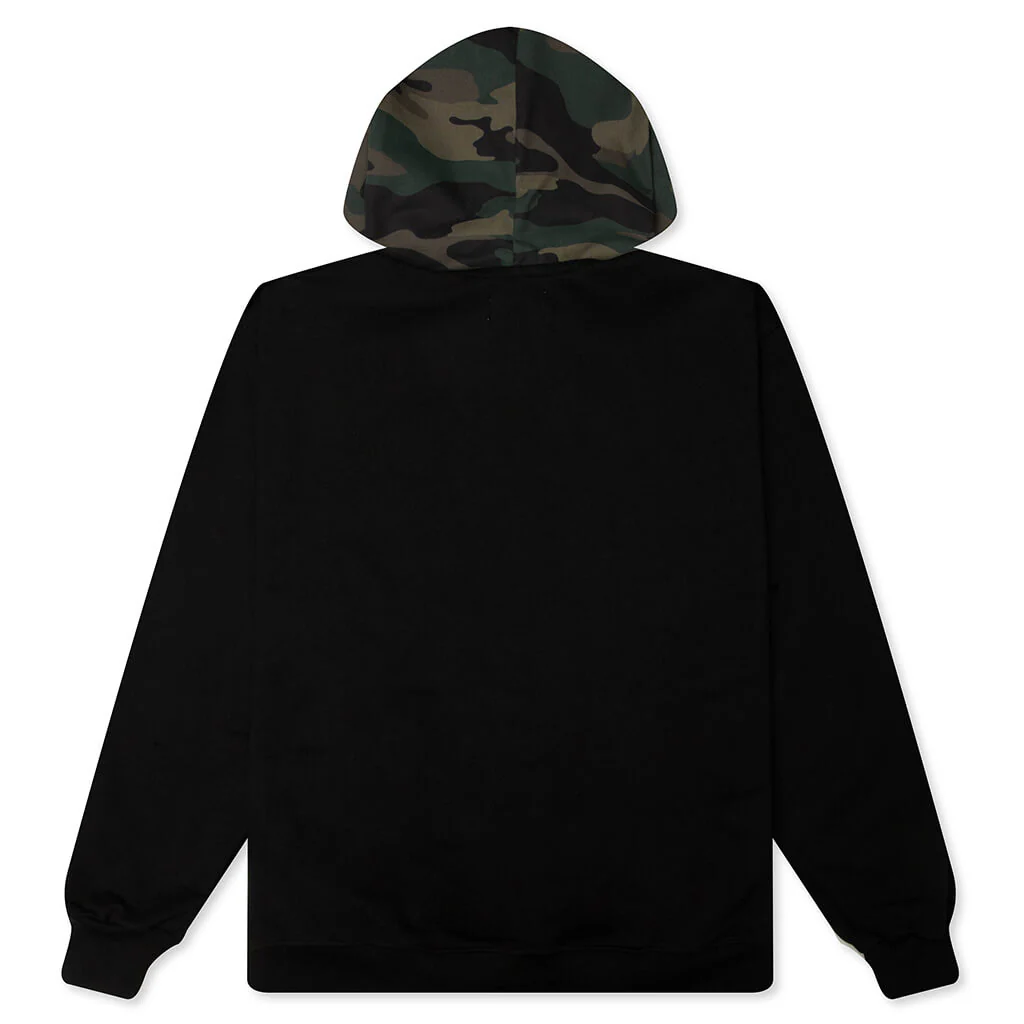Camo Applique Hoodie - Black/Camo - Image 2