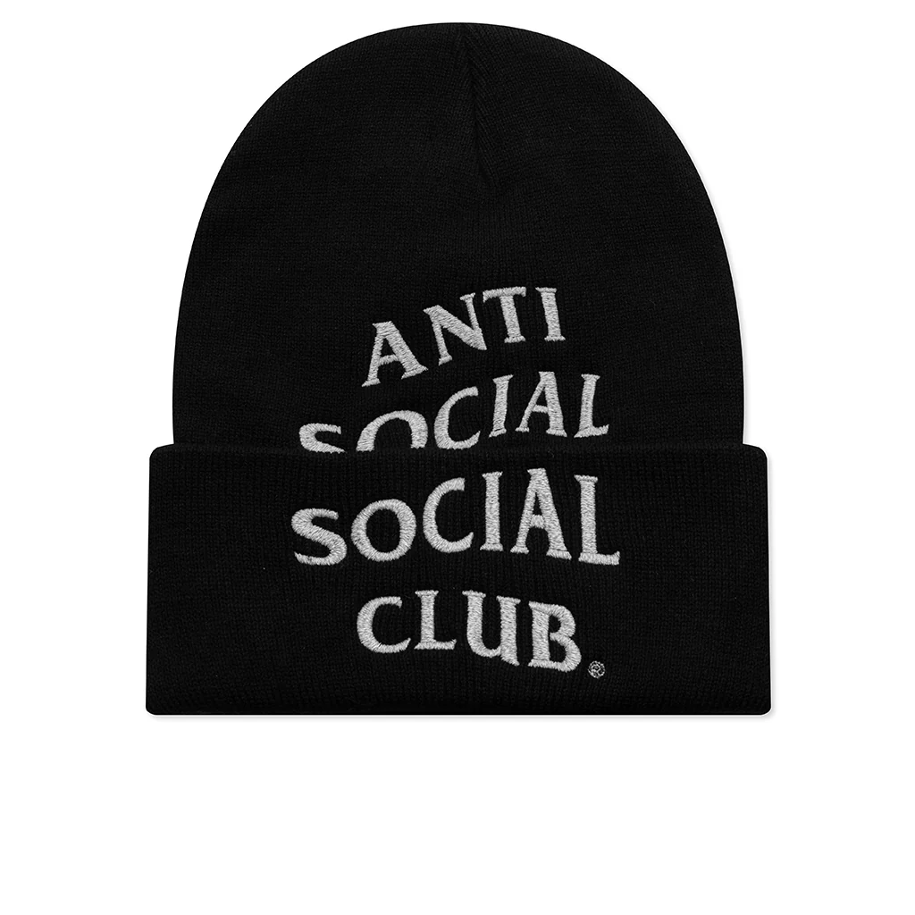 Embroidered Beanie - Black