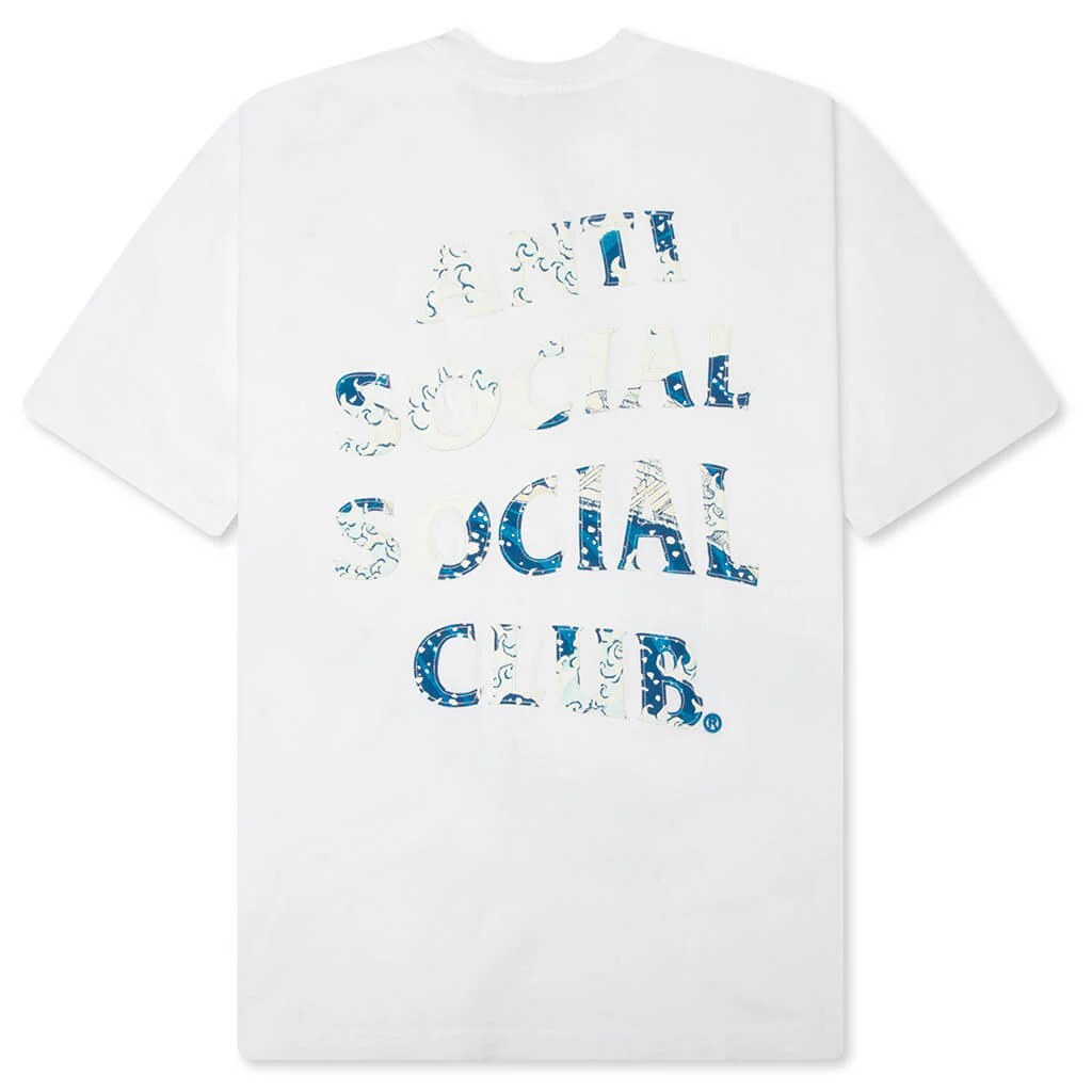 'Tonkatsu' Boro Wave Tee - White - Image 2