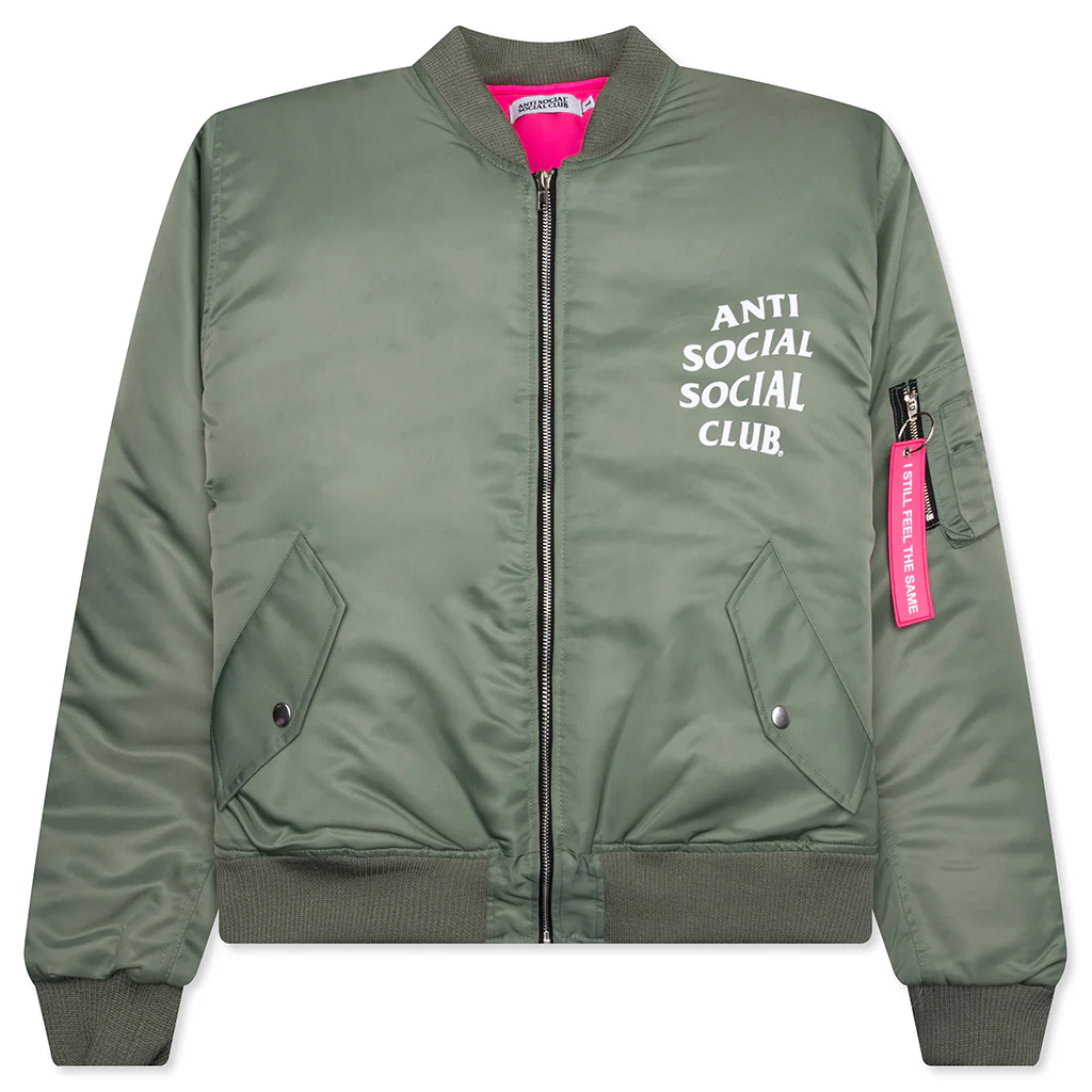 Welcome To The Club Ma-1 Jacket - Olive