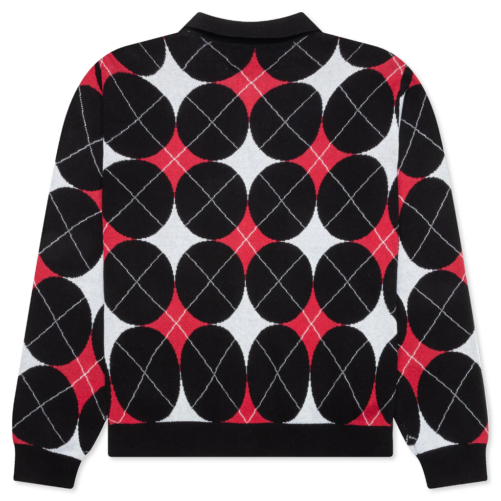 Arglye Knit Cardigan - Black - Image 2