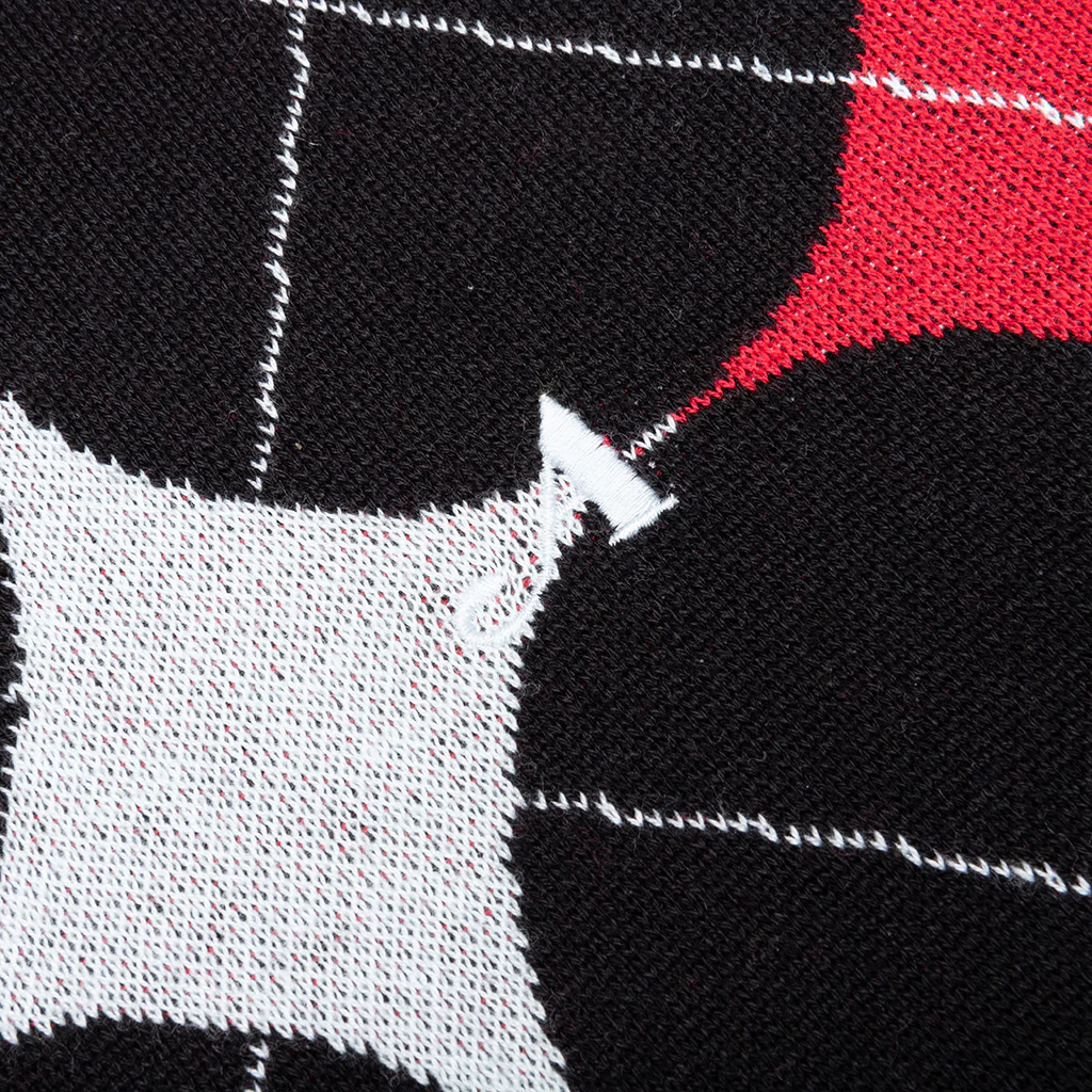 Arglye Knit Cardigan - Black - Image 3