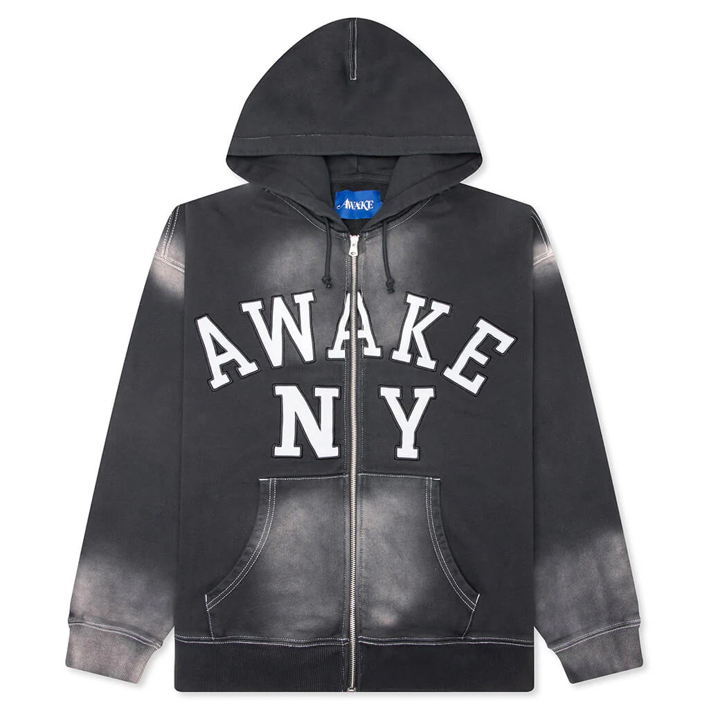 Collegiate Arch Zip Hoodie - Black