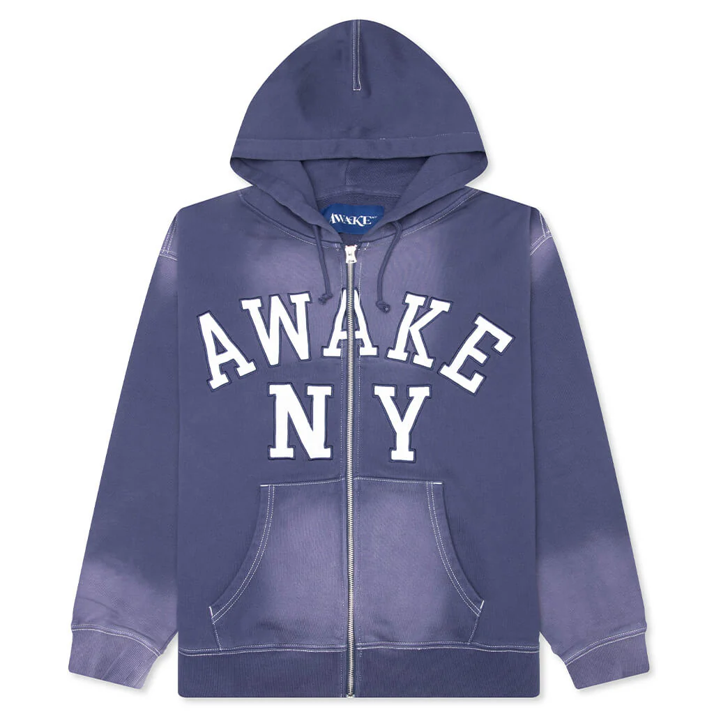 Collegiate Arch Zip Hoodie - Navy
