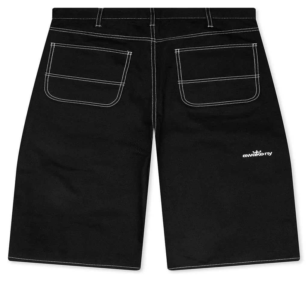 Double Knee Jort - Black - Image 2