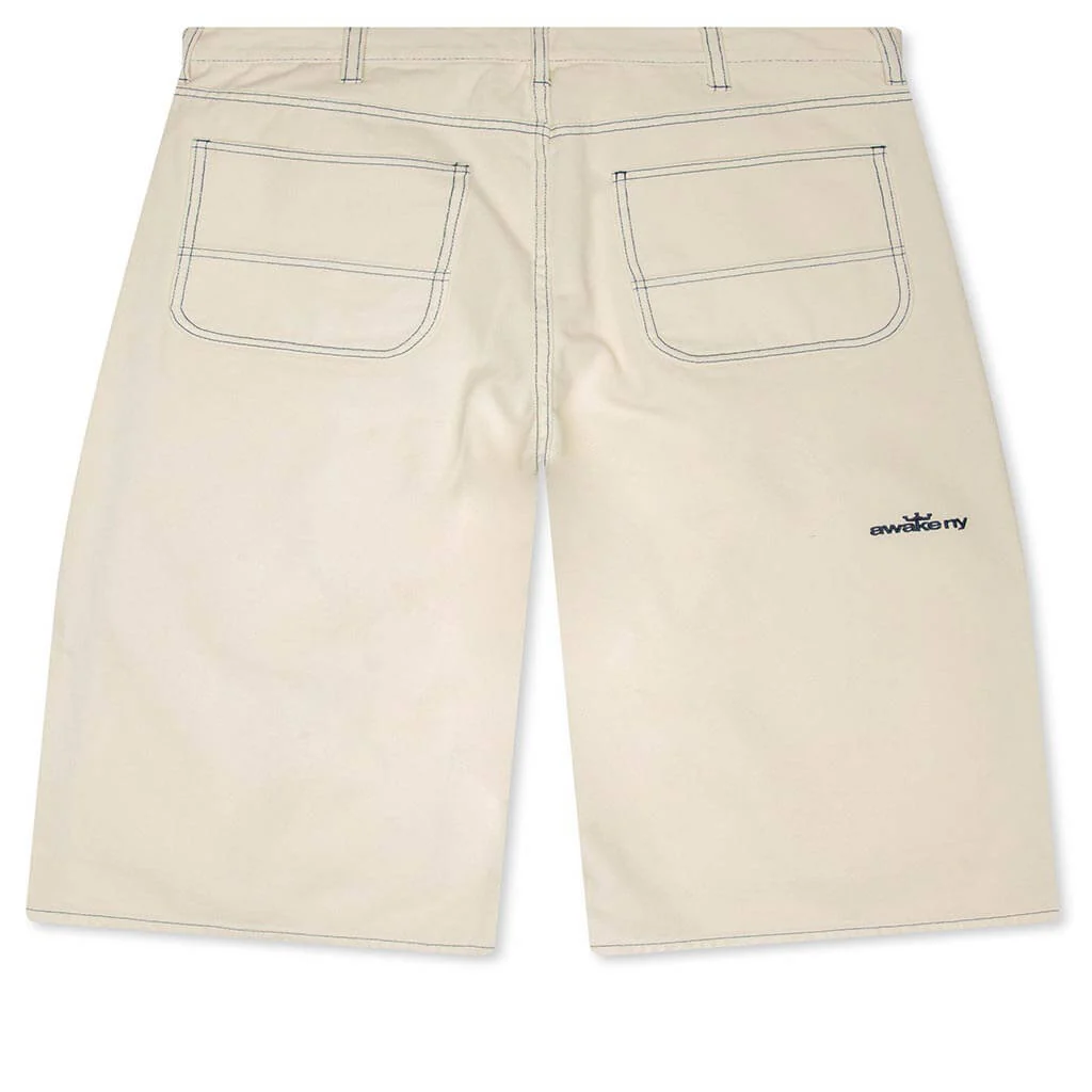 Double Knee Jort - Cream - Image 2