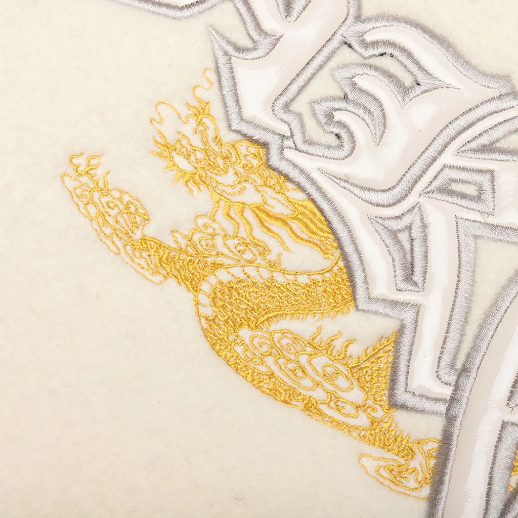 Dragon Embroidered Varsity Jacket - Off White - Image 4