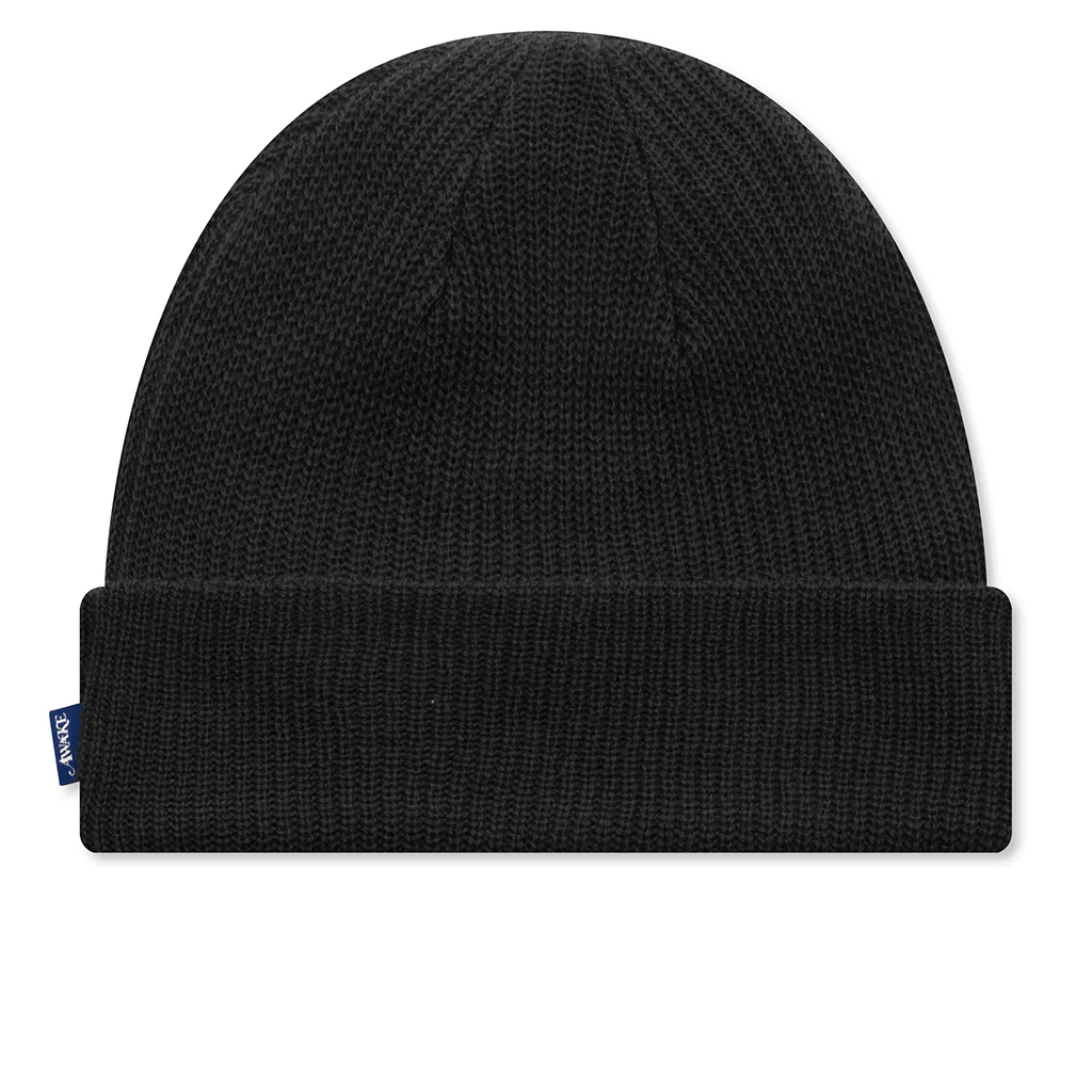 Loose Gauge Knit Beanie - Black - Image 3