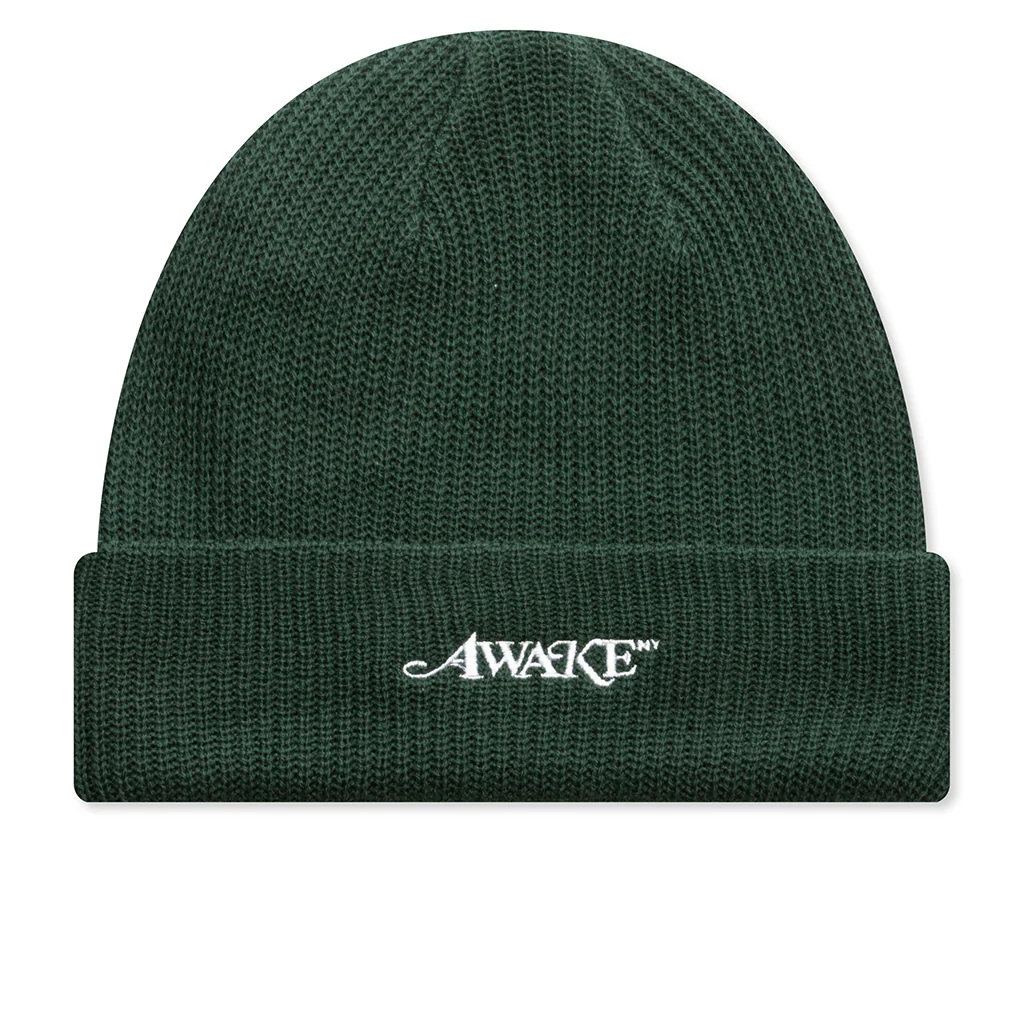Loose Gauge Knit Beanie - Forest Green