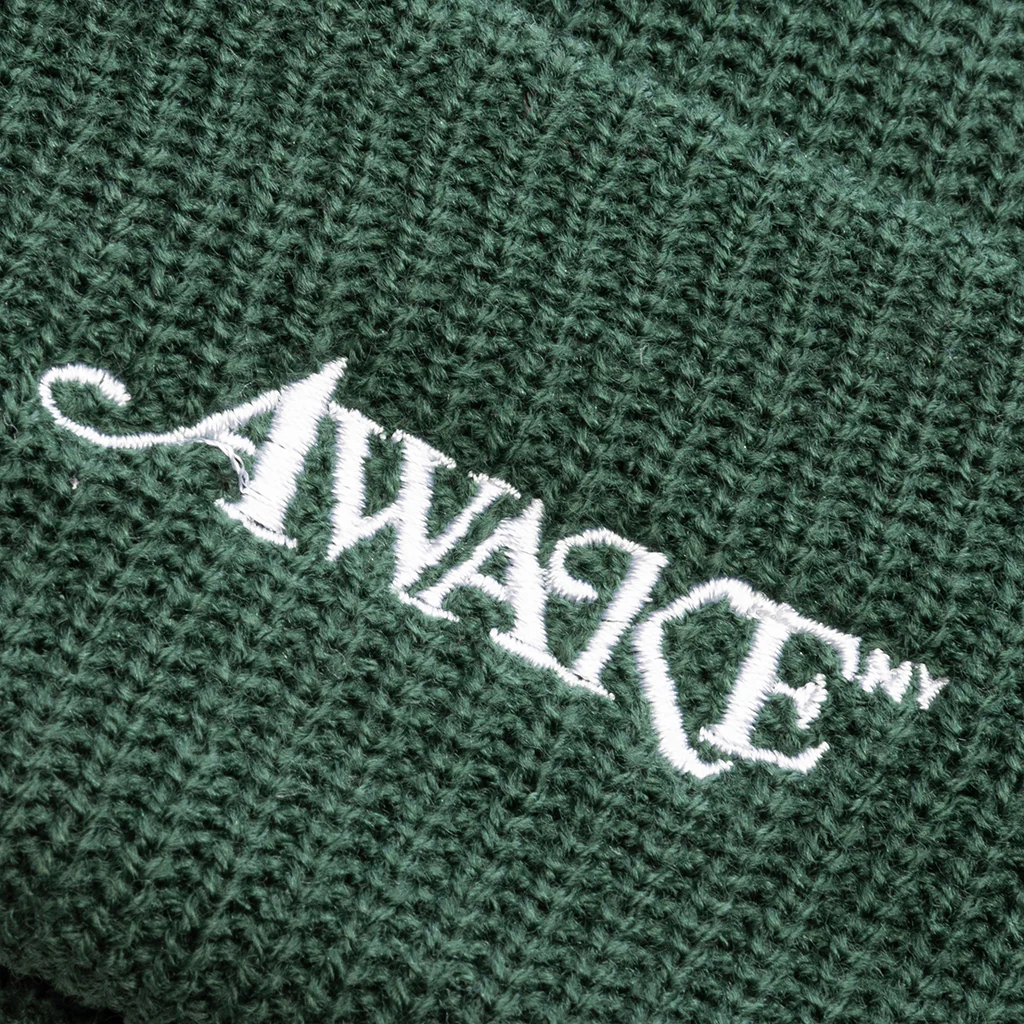 Loose Gauge Knit Beanie - Forest Green - Image 2