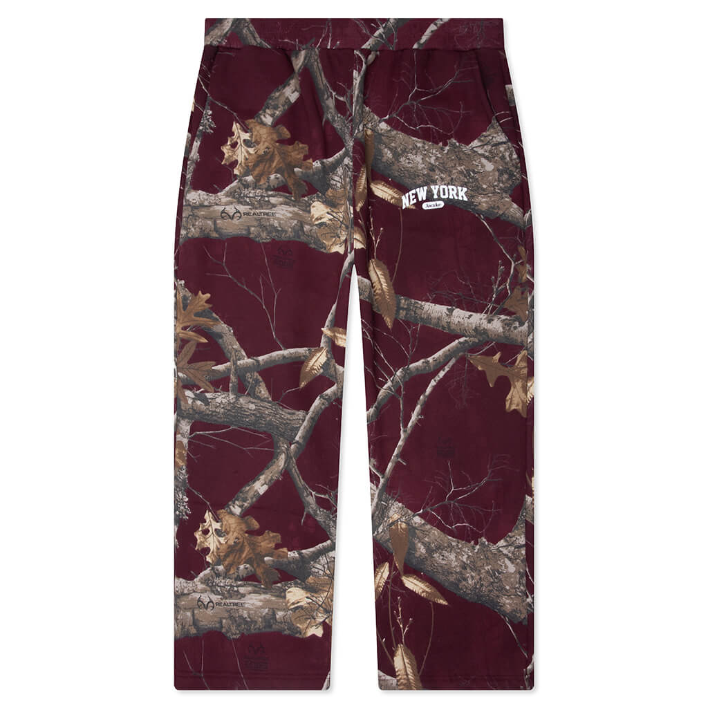 New York Arch Open Hem Sweatpants - Merlot
