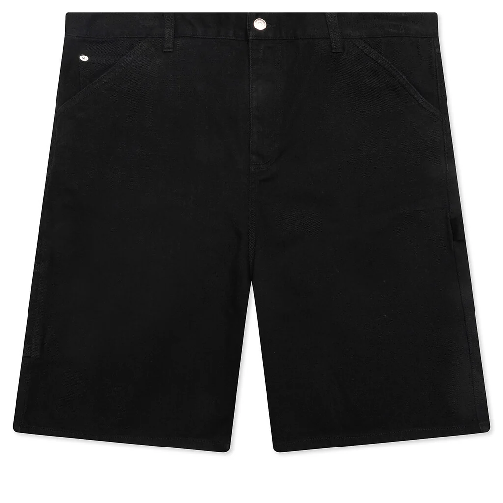 Frayed Script Painter Shorts - Black
