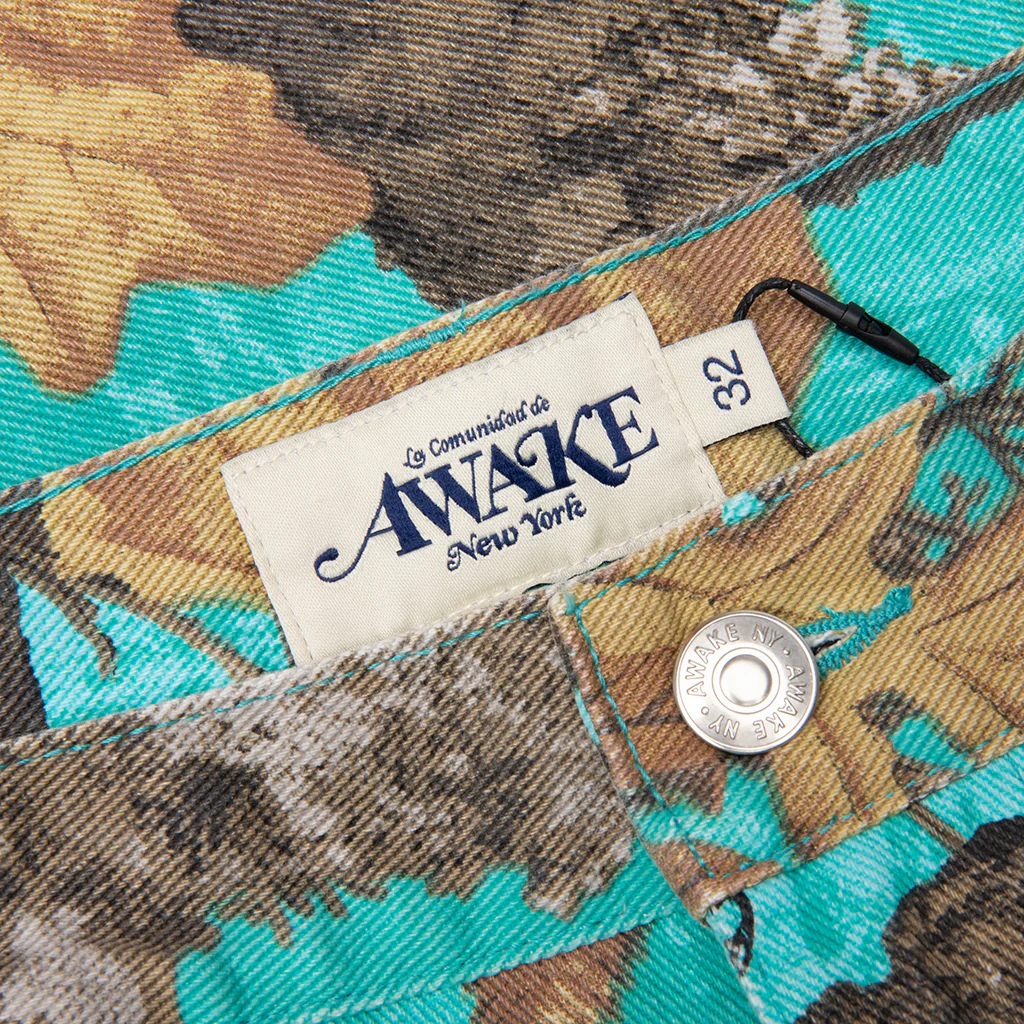 Frayed Script Painter Shorts - Seaglass - Image 3