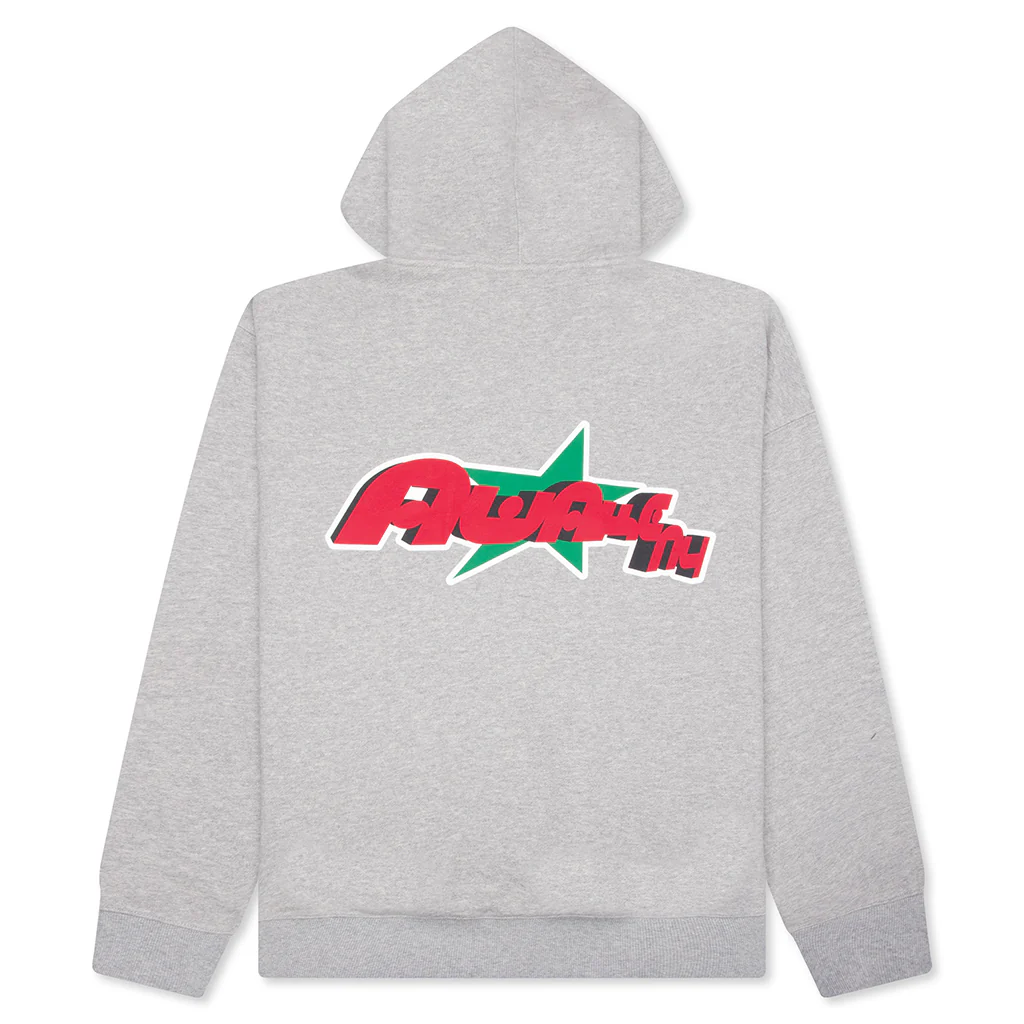 Star A Zip Up Hoodie - Heather Grey - Image 2