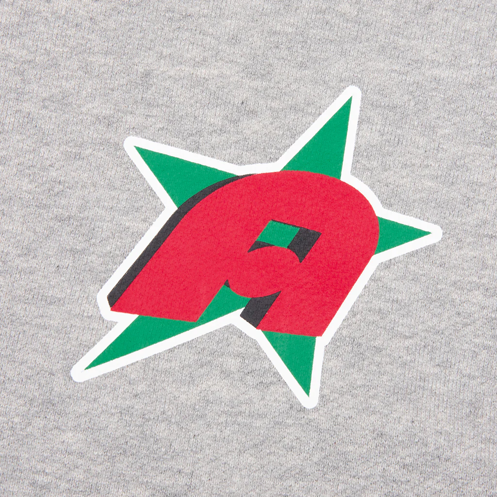 Star A Zip Up Hoodie - Heather Grey - Image 3