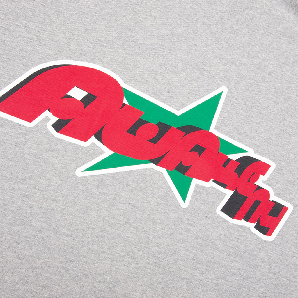 Star A Zip Up Hoodie - Heather Grey - Image 4