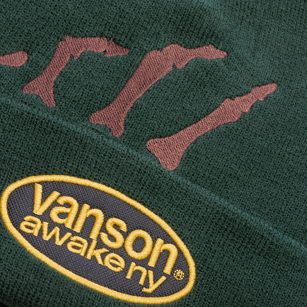 Vanson Bones Beanie - Green - Image 2
